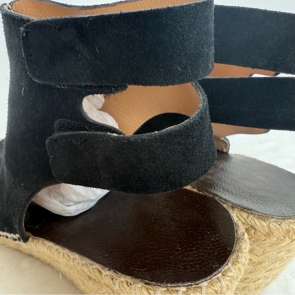 Black Suede Wedge Sandals - Picture 6 of 7